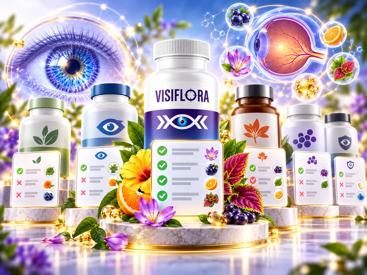 Original VisiFlora alternatives and supplement comparison concept illustration